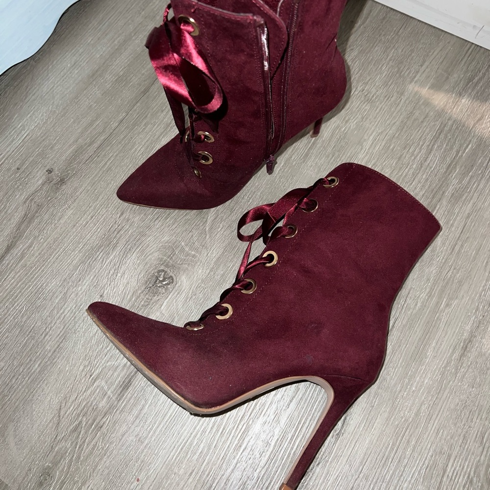 Lace Up Stiletto Ankle Boots